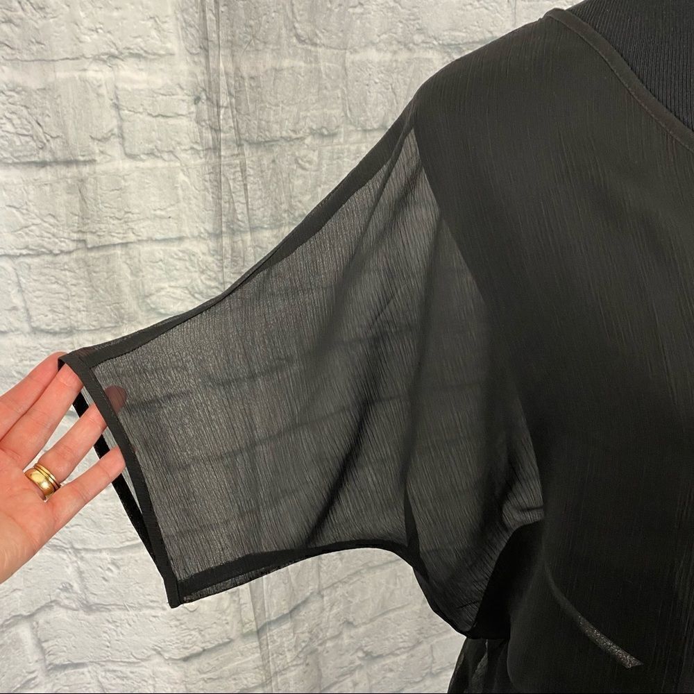 Express sheer top w/cinch waist black size small - Picture 9 of 12